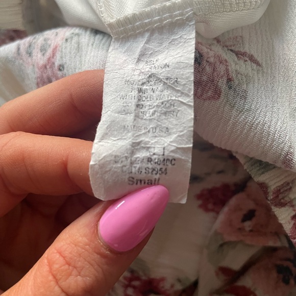 Sage white floral OTS romper - S - Picture 10 of 14